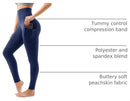 Women's High Waist Sculpt Leggings with Pockets – Soft Stretch Tummy Control Workout & Everyday Wear