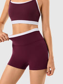 Women's 2-Piece Pilates Workout Set – Double Layer Sports Bra & High Waist Shorts Activewear