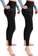Women's 2-Pack Sculpt High Waist Leggings with Side Pockets – Soft Stretch Everyday Activewear